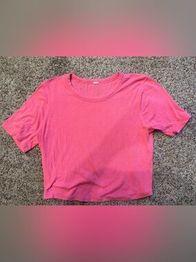 Lulu Lemon Orange/Salmon Crewneck Ribbed Women's Top